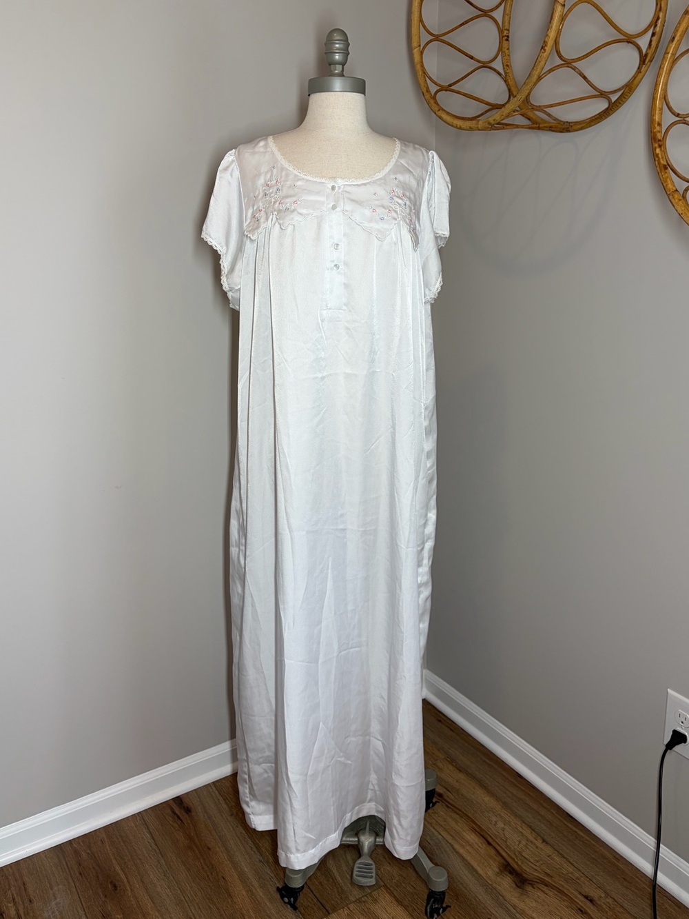 vintage whimsical fairy croquette Barbizon full-length bridal nightgown